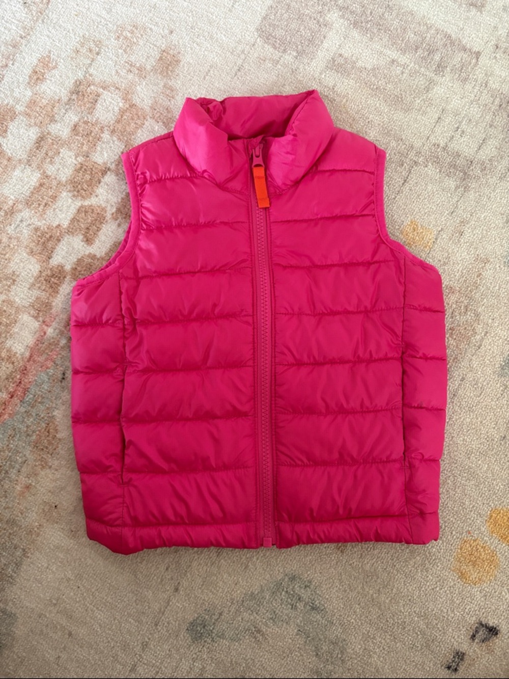 Primary Stylish Hot Pink Quilted Puffer Vest 3T